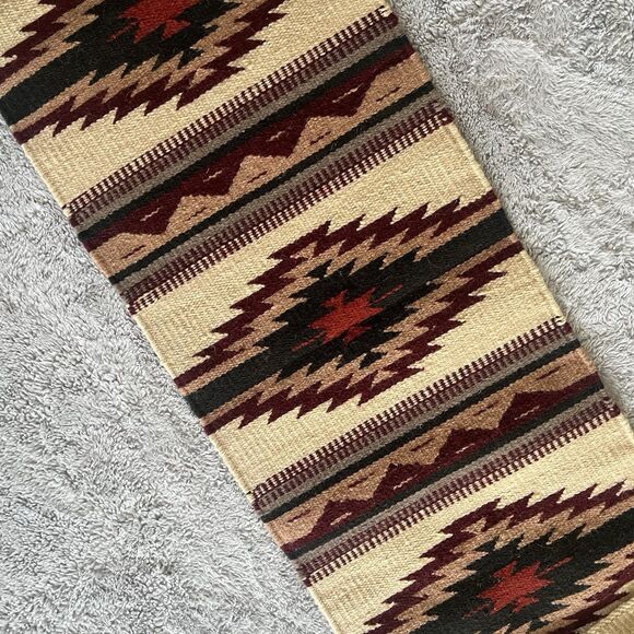 El Paso Saddle Blanket Co. Maya Modern Wool Table Runner Southwest  78.5”X15” - Picture 8 of 10